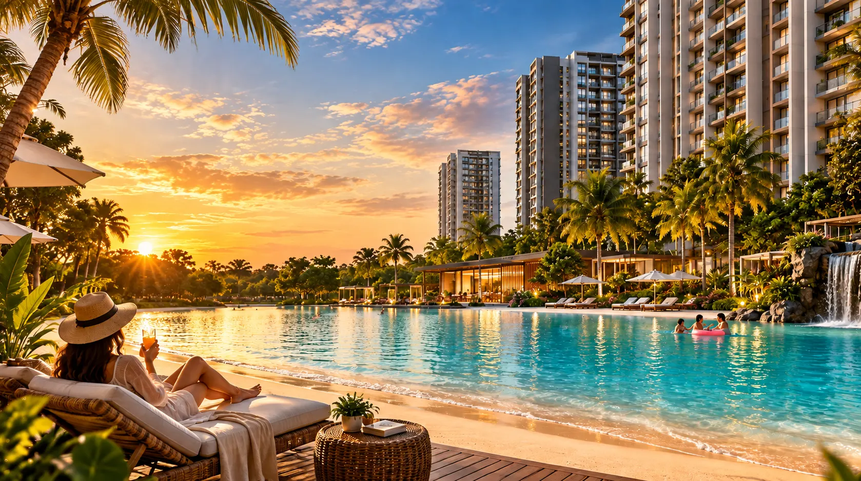 1 Acre Beach Lagoon and Sunken Cabanas